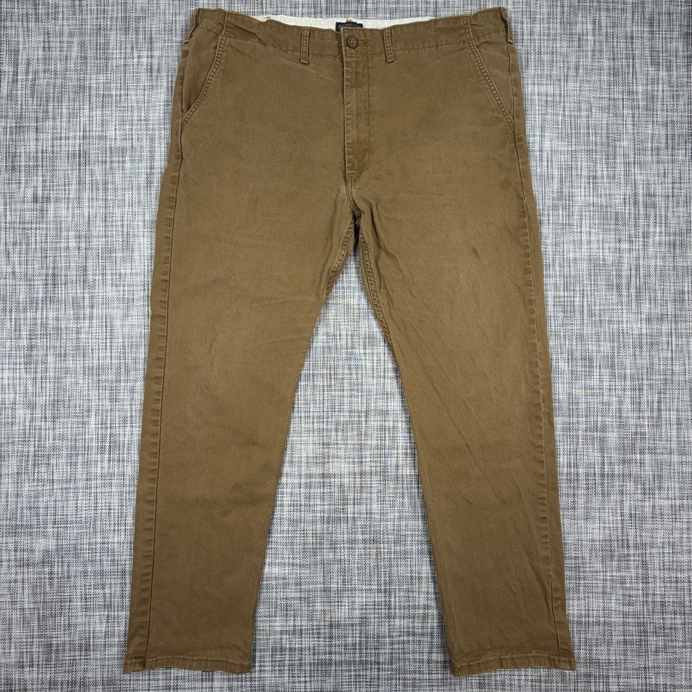 Levis Mens Tapered Chino Pants Brown Stretch Cotton Casual Trousers Size 38x32